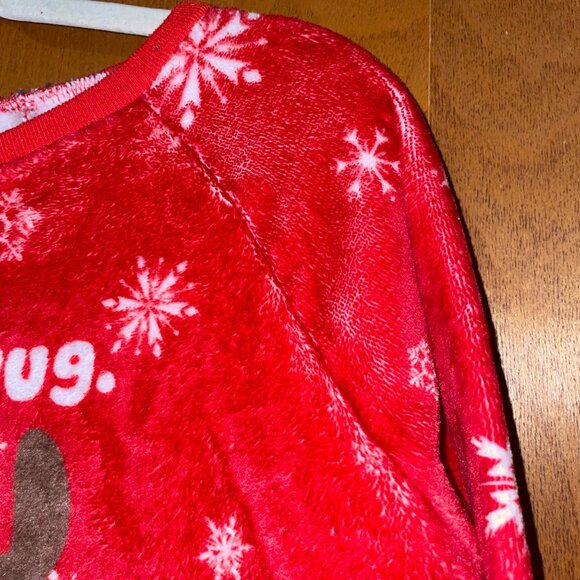 Stars & Sprinkles Red "Bah Humpug" Fleece Christmas Sweater XL Soft & Cozy - Picture 3 of 6